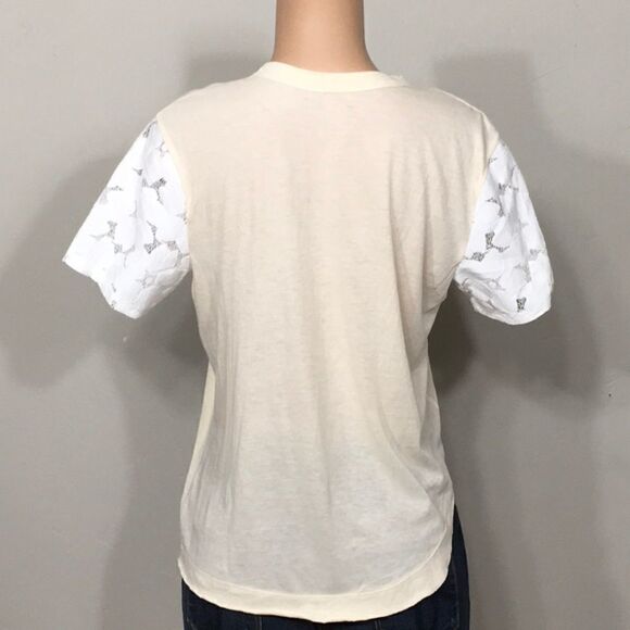 Cream t-shirt with lace sleeves. New - Picture 3 of 4